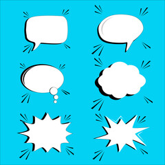 Set of speech bubble images. Comic style. vector illustration.