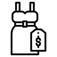 fashion cloth dress price icon