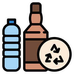 Obraz premium recycling glass plastic reuse ecology icon