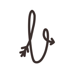 Obraz premium Arrow direction alphabet b Lowercase letters