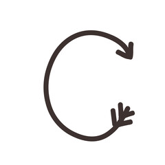 Arrow direction alphabet C Uppercase letters