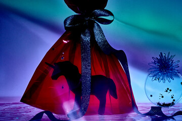 GIFT RIBBON UNICORN  GLITTER REFLECTION AURORA 