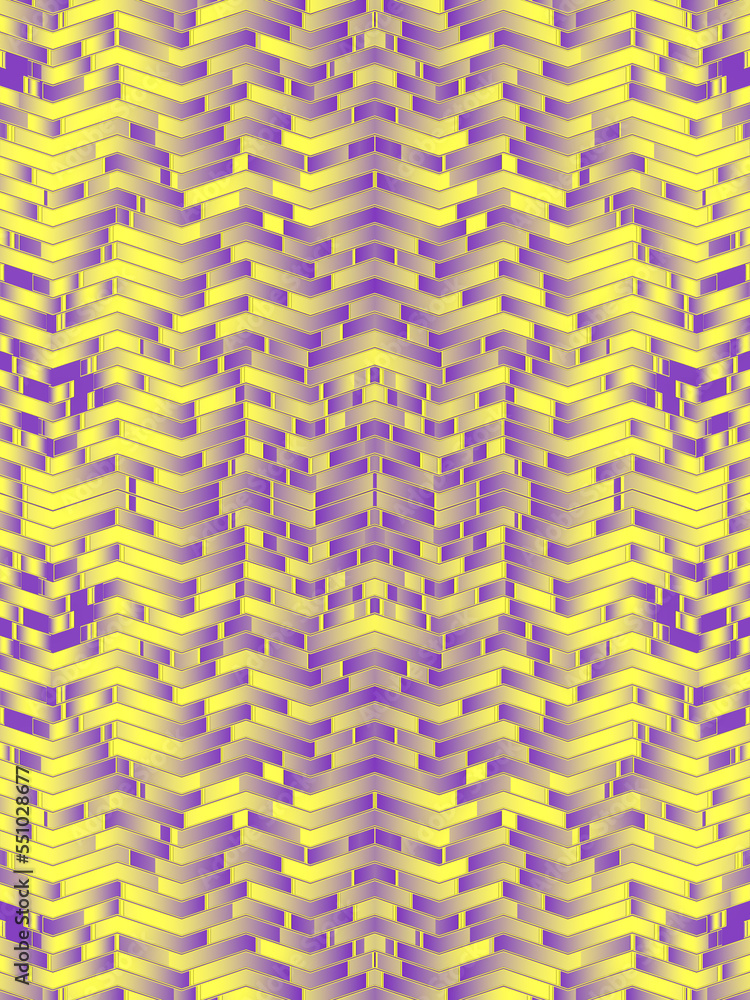 Poster wave symmetrical pattern with trendy gradient. abstract background. 3d rendering digital illustratio