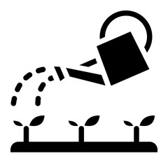watering plants grown nature ecology icon