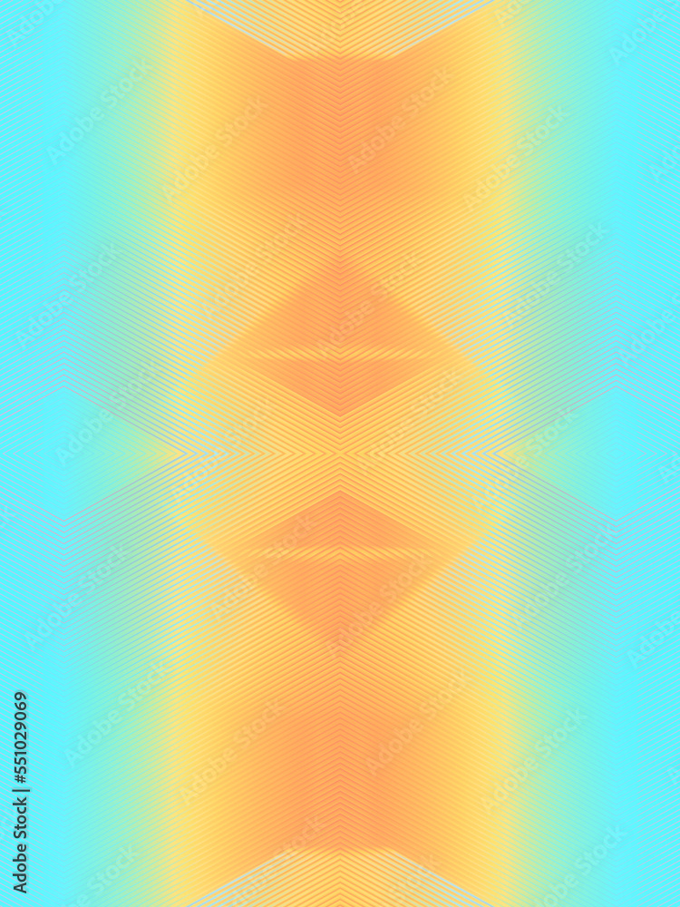 Poster Radial pattern of lines, representing a three-dimensional shape. 3d rendering digital illustration background