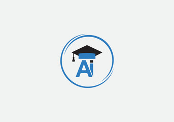 Academic education symbol and Student hat logo. Education cap monogram and Graduation cap symbol and university graduation signs