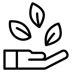 hand leaf biology nature ecology icon
