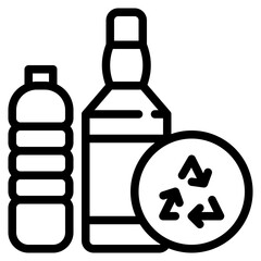 recycling glass plastic reuse ecology icon