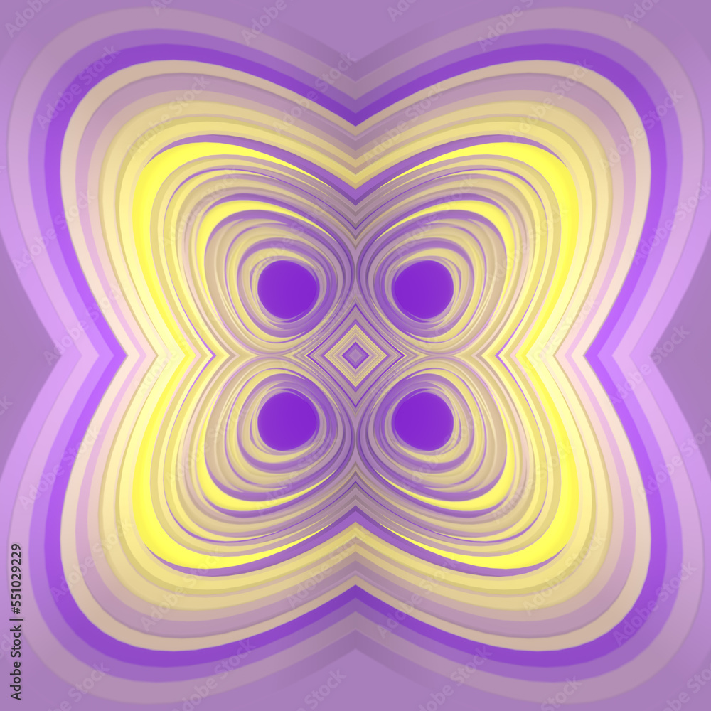 Aufkleber rounded abstract pattern with displacement effect. geometric art background. 3d rendering digital il