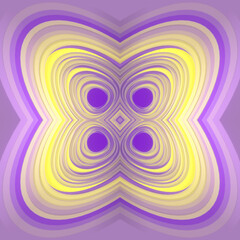 Rounded abstract pattern with displacement effect. Geometric art background. 3d rendering digital illustration