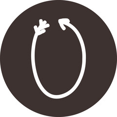 Arrow direction alphabet flat 0 numeric letters