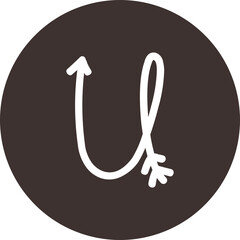 Arrow direction alphabet flat u Lowercase letters