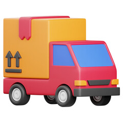 3D Render Delivery Truck Icon, illustration isolated on white background, suitable for website, mobile app, print, presentation, infographic, and other projects.