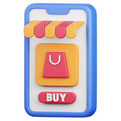 3D Render Online Shop Icon, illustration isolated on white background, suitable for website, mobile app, print, presentation, infographic, and other projects.