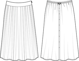skirt template flat sketch