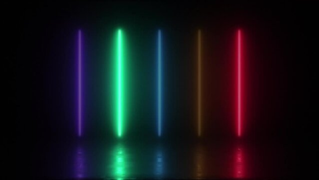 Concept 171-N1 Animated abstract neon light with led light effect, flickering pattern and reflection effect.