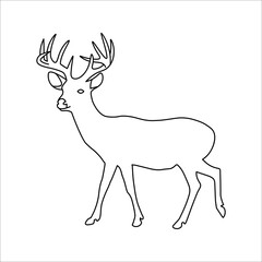 animal deer line icon vector illustration on white background.