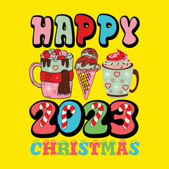 Christmas Happy New Year Sublimation Design