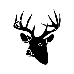 Naklejka premium animal deer line icon vector illustration on white background.