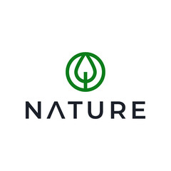 simple line nature logo design