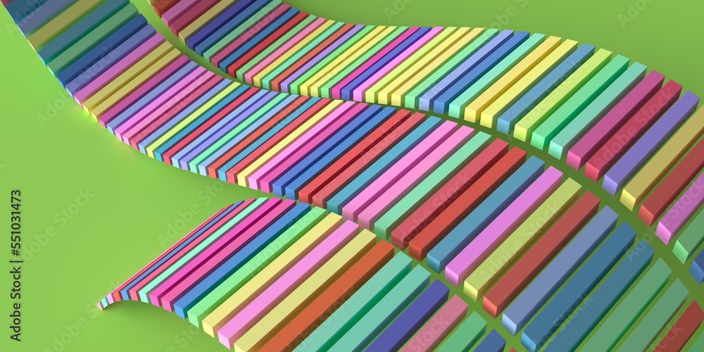 Poster background and wallpaper from multi-colored parallelepipeds. 3d render.