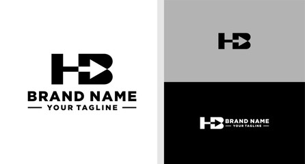 HB LOGO MONOGRAM ARROW NEGATIVE SPACE EDITABLE