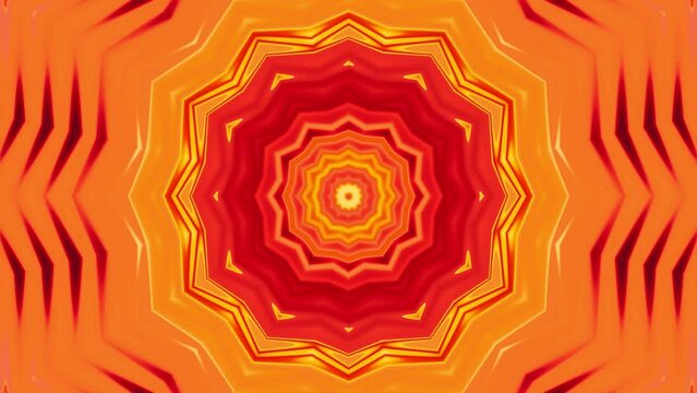 Abstract Psychedelic Kaleidoscope Orange Pattern Trippy Animated Background