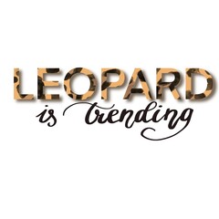 Leopard Is Trending Word Isolated On A White Background Hand Drawn Illustration	
