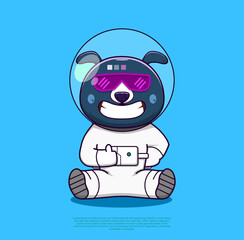 Cute smile dog sitting vector illustration. flat cartoon design style