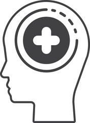 good brain illustration in minimal style