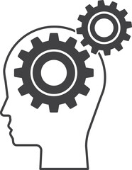 brains and cogs illustration in minimal style