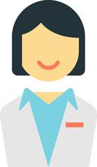 female office worker illustration in minimal style