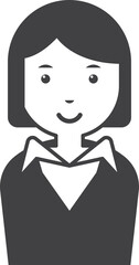 female office worker illustration in minimal style