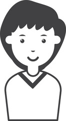 teenage boy illustration in minimal style