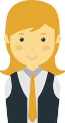 female waiter illustration in minimal style