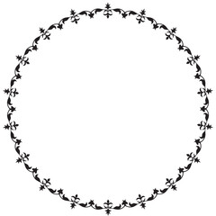 イラスト素材: レトロ、アンティーク、ビンテージのフレーム。ゴージャスな飾り罫オーナメント　モノクロ