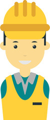 male engineer illustration in minimal style