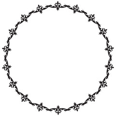 イラスト素材: レトロ、アンティーク、ビンテージのフレーム。ゴージャスな飾り罫オーナメント　モノクロ