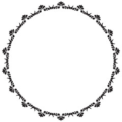 イラスト素材: レトロ、アンティーク、ビンテージのフレーム。ゴージャスな飾り罫オーナメント　モノクロ