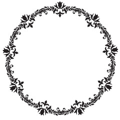 イラスト素材: レトロ、アンティーク、ビンテージのフレーム。ゴージャスな飾り罫オーナメント　モノクロ