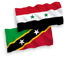 Flags of Federation of Saint Christopher and Nevis and Syria on a white background