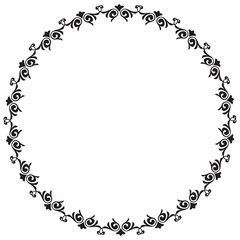 イラスト素材: レトロ、アンティーク、ビンテージのフレーム。ゴージャスな飾り罫オーナメント　モノクロ
