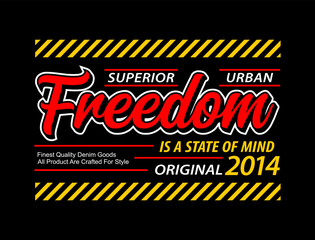 Freedom typography design for t shirt