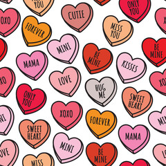 Valentine Heart , Love , Romantic sign Seamless pattern illustration Vector
