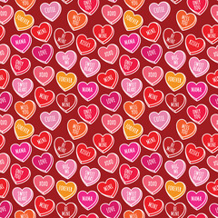 Valentine Heart , Love , Romantic sign Seamless pattern illustration Vector