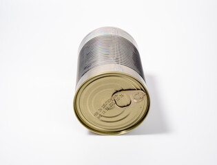Canned doses on a white background. Canned food. Cans.