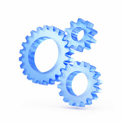 Gears icon. Setting Gear 3d icon. 3d rendering