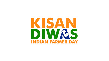 kisan diwas text design with indian color palette vector stock