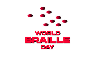 world braille day with holes dots gradient for banner, poster, social media