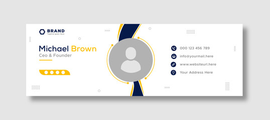 Corporate business professional modern email signature template or email footer and personal social media cover template design creative layout